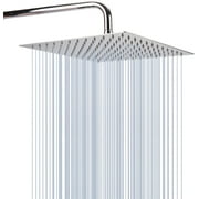 Rain Shower head, High Flow Stainless Steel Square Rainfall ShowerHead, Waterfall Bath Shower Body Covering, Ceiling or Wall Mount (10" Chrome Finish)