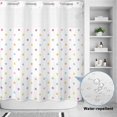 thumbnail image 1 of No Hook Shower Curtain, Color Polka Dot Shower Curtains for Bathroom with See Through Top Window, Minimalist Modern Simple Geometric Waterproof & Washable Bath Curtain 66"x72", 1 of 4