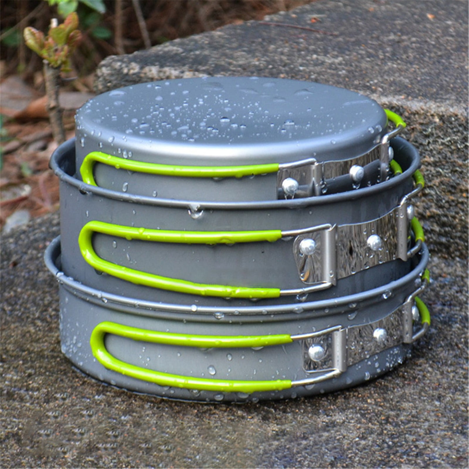 A Cookware Pot Set Clearance! Outdoor Camping Set Pot Cookware Picnic Pot Set Portable Alumina Heat Shielded Set Pot for 2 To 3 People Cooking Utensils
