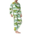 thumbnail image 3 of Bingfone Men'S Pajama Set 2 Piece Loungewear Pjs, Long Sleeve With Pajama Pants-Lemon, 3 of 9