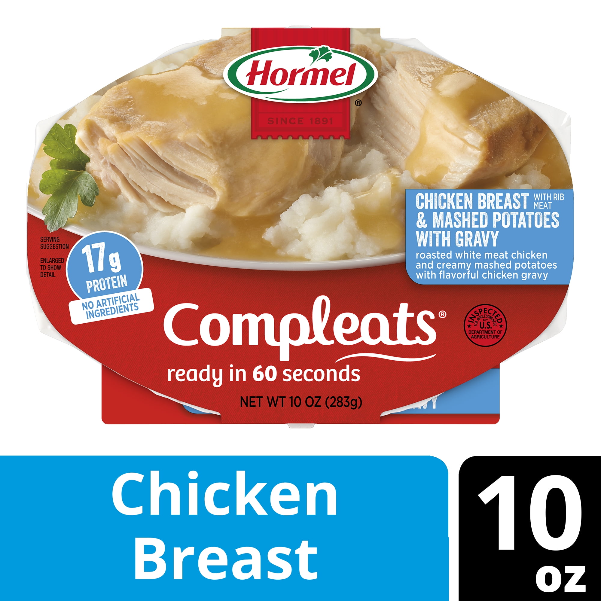 HORMEL COMPLEATS Chicken Breast & Mashed Potatoes With Gravy Microwave Tray, 10 oz