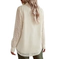 thumbnail image 4 of EFINNY Womens Long Sleeve Button Down Shirt Jacquard Top Lapel Elegant Business Casual Shirts Top, 4 of 8