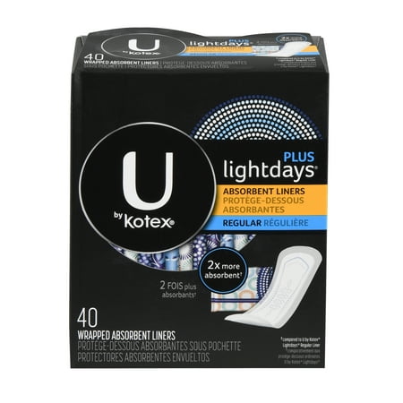 Kotex Pantiliners - U by Kotex Curves Panty Liners, Regular, Unscented, 40 Ct