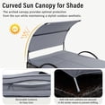 thumbnail image 5 of Bellemave Outdoor Daybed with Canopy, Steel Frame Sun Lounger with Adjustable Backrest, Patio Double Sunbed with Arched Armrests, Suitable for Patio Pool Deck, Garden, Backyard (Gray), 5 of 8