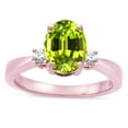 thumbnail image 3 of Star K � 3 Three Stone Oval Genuine Peridot Classic Engagement Promise Ring, 3 of 9
