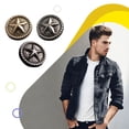 thumbnail image 3 of Minnieouse Abrigo de diseño Simple para hombre y mujer, chaqueta con botones de estrella, trajes, pantalones, bolso, botones Vintage, artesanía Ropa, zapatos y accesorios Miscelánea Oro 18.0 mm, 3 of 6