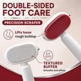 thumbnail image 3 of Double-Sided Foot Scraper for Callus Removal, Stainless Steel Foot File Tool, Arc-Shaped Dead Skin Remover for Rough Feet, Cracked Heels & Pedicure Care, White+2*filer, 3 of 9
