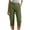 Army Green, variant on Capri Cargo Pants for Women Outdoor Hiking Elastic Waist Straight Leg Casual Camping Climbing Womens Capris with Multi Pockets
