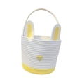 thumbnail image 4 of Cesta de regalo de Pascua, cesta de almacenamiento con asa y orejas de conejo, creativa y adorable. Amarillo, 4 of 9