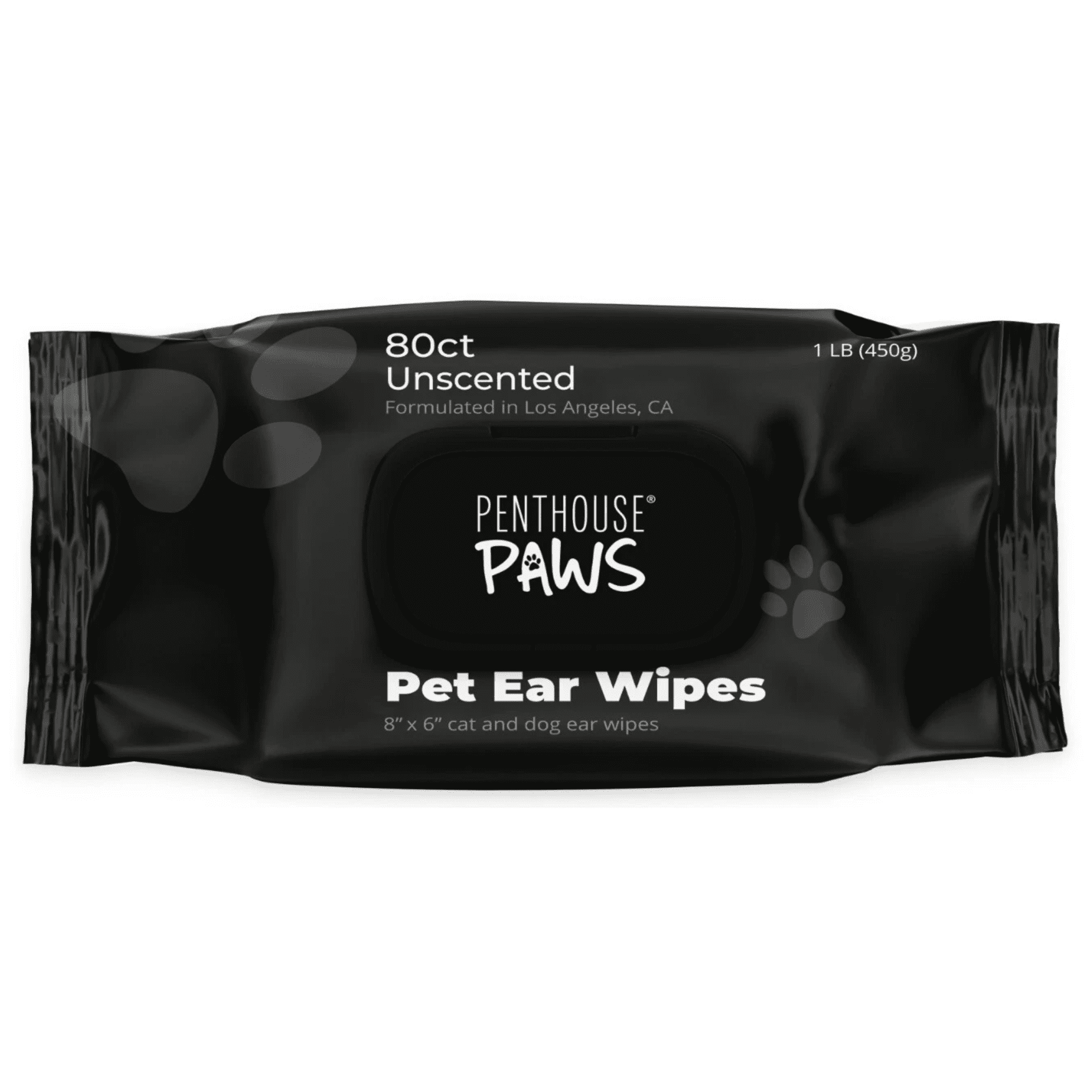 Penthouse Paws Ear Wipes for Dogs & Cats, Aloe Vera & Witch Hazel, Alcohol-Free, Hypoallergenic, 80 Count (8 x 6 in)