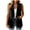 Black, variant on Lovskoo Women's V Neck Sleeveless One Button Open Front Blazer Vest Business Jacket Casual Waistcoat Black