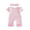 Pink, variant on Preemie Baby Girl Spring Summer Fall Clothes Baby Girl Newborn Hospital Going Home Outfit Ribbed Romper Solid Color Ruffled Short Sleeve Full Length Jumpsuit with Bow Headband