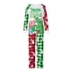 thumbnail image 2 of Pijamas navideños familiares a juego, camiseta de manga larga con estampado de letras y árbol y pantalones a cuadros. Ropa de dormir para estar en casa., 2 of 10
