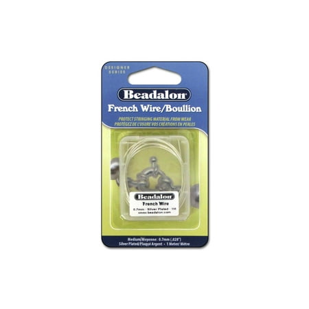 Beadalon French Wire Med .7mm 1M Silver Plated