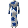 thumbnail image 5 of Taylonsss Womens Stylish Print Off-Shoulder Bodycon Midi Dress Casual Flowy Party Outfit, 5 of 5