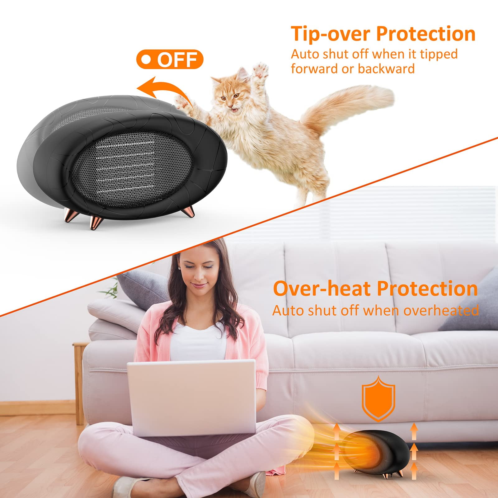 Portable Electric Space Heater,600W Energy Efficient Small Desk Heater for  Indoor Use,PTC Fast Heating Ceramic Heater for Room Home Office Use(White)  - Walmart.com