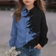 thumbnail image 5 of Blusa y camisa de manga larga con cuello vuelto Zhongda para niños, cárdigan de manga larga estampado, jersey, camisa base para niña, top de poliéster, 5 of 7