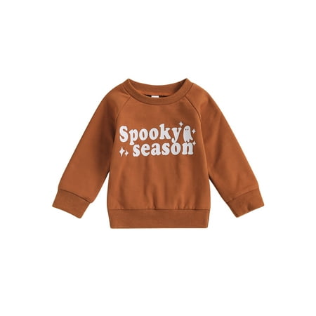 

Wassery Infant Baby Boys Girls Halloween Clothes Long Sleeve Round Neck Ghost Print Pullovers Tops Toddler Autumn Winter Sweatshirts 0-3Y