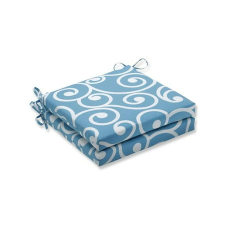 20 x 20 x 3 in. Outdoor & Indoor Best Turquoise Squared Corners Seat Cushion, Blue - Set of
