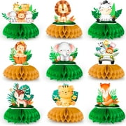 XD4-Safari Animal Honeycomb Centerpieces, 9 Pcs Baby Jungle Animals Honeycomb Centerpieces, Jungle Animals Honeycomb Table Toppers Safari Baby Shower Centerpieces for Jungle Baby*04