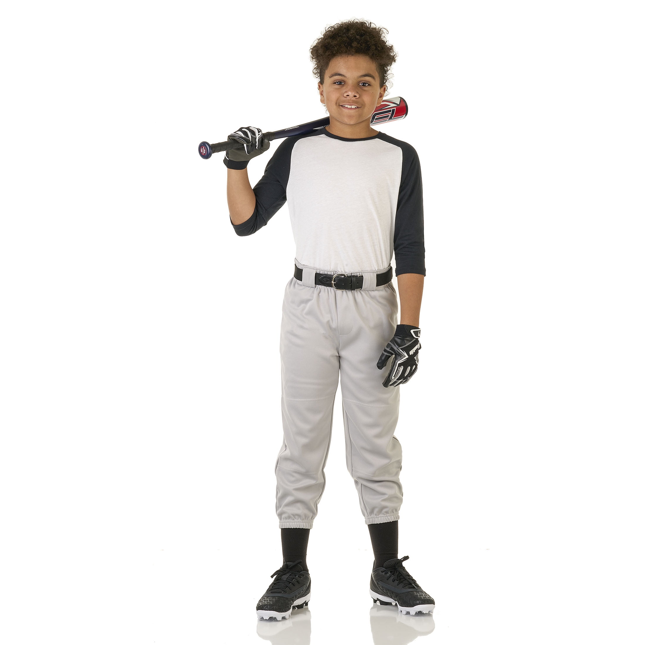 (2 pack) Athletic Works Youth Unisex Baseball/Softball Pants, Size XS, Gray
