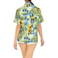 thumbnail image 2 of HAPPY BAY Women's Button Down Blouses Floral Beach Party Shirt Summer Blouse Short Sleeve Tropical Vacation Casual Hawaiian Shirts for Women L Ocean Chart, Autumn Beige, 2 of 5