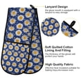 thumbnail image 2 of Yayeee Double Oven Mitt Kitchen Heat Resistant Baking 35" x7" Quilted Cotton Glove, Elegant Daisy Pattern, 2 of 6