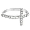 thumbnail image 3 of Modern Sideways Diamond Cross Fashion Ring in 14k White Gold (0.42ct), 3 of 3