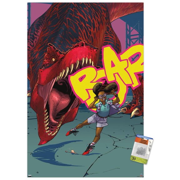 Marvel Moon Girl & Devil Dinosaur - Roar Wall Poster with Pushpins, 22.375" x 34"