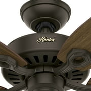 Hunter - Builder Indoor Ceiling Fan, 52-inch, New Bronze, Traditional-style, 3-speed WhisperWind Motor, 53242, for living rooms, bedrooms, home offices, kitchens