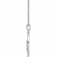 thumbnail image 6 of Sterling Silver Rh Plated White Ice .03Ct. Diamond Oval Necklace (20 X 16) Made In India -Jewelry By Sweet Pea, 6 of 10
