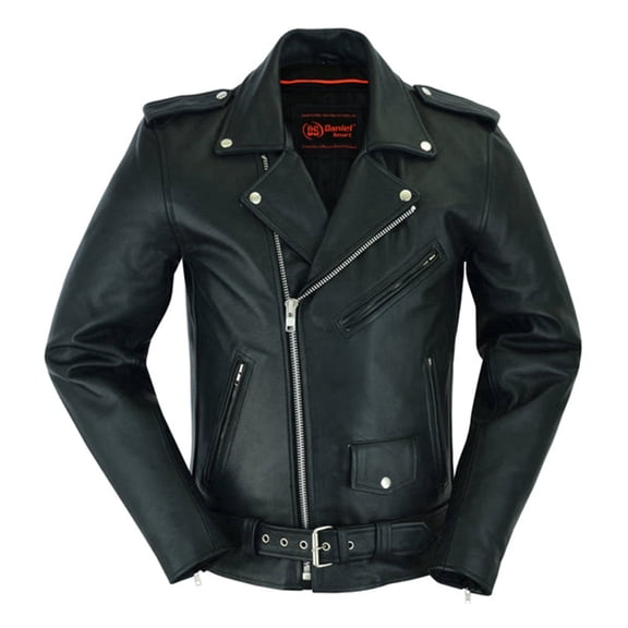 Daniel Smart ST to 5XLT Motorcycle Leather Jacket for Men With Police Style Cowhide Leather Jacket