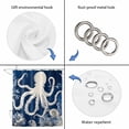 thumbnail image 5 of Beige Octopus Coastal Waterproof Fabric Shower Curtain,Navy Blue Nautical Ocean Coral Waterproof Fabric Shower Curtain for Bathroom Curtains Bathtubs Hotel Shower Curtains with 12 Hooks Stall 54x78in, 5 of 8