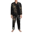 thumbnail image 3 of Yiaed Jellyfish Print Men’s Pajamas Set - Long Sleeve Button Down Sleep Shirt and Pajama Bottoms Sleepwear Set Mens Pjs Sets Men's Pajama Bottoms-Medium, 3 of 7