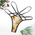 thumbnail image 4 of Sunflower Flowers on Old Fashioned Letters Romantic Open Type Women's Panties Crotch Opening G-strings Thongs Lingeries Underwear, 4 of 7