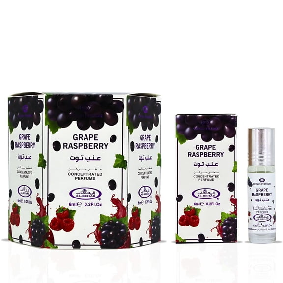 Grape Raspberry Perfume Oil CPO 6ml (0.2 oz) by Al Rehab (Box of 6)