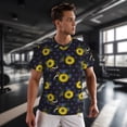 thumbnail image 3 of Wukai Sunflowers Print Men's Short-Sleeved Mesh T-Shirt,Quick-Dry Short Sleeve Workout T-Shirt-Small, 3 of 8