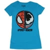 Spider-Man (Marvel Comic) Girls Juniors T-Shirt - Kawaii Venom Spidey Circle