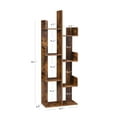 thumbnail image 4 of SONGMICS HOME Bookcase, Tree-Shaped Bookshelf with 8 Storage Shelves, Rounded Corners, 19.7 x 9.8 x 55.1 Inches, Rustic Brown, 4 of 5