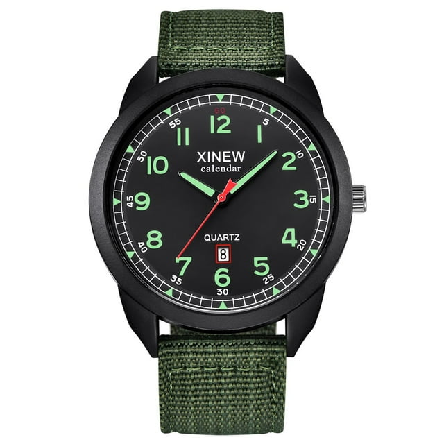 (2-Pack) Rinsvye Quartz Date Nylon Watches Gift for Men Men's Analog Watch Quartz Countdown Watch Wrist Men's Watch Wrist Watch for Men Digital Classic Digital Watch World Time Watch