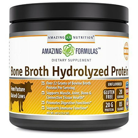 Amazing Formulas Bone broth hydrolyzed Protein Unflavored 15.7 Oz 445 (Best Of The Bone Bone Broth Concentrate)