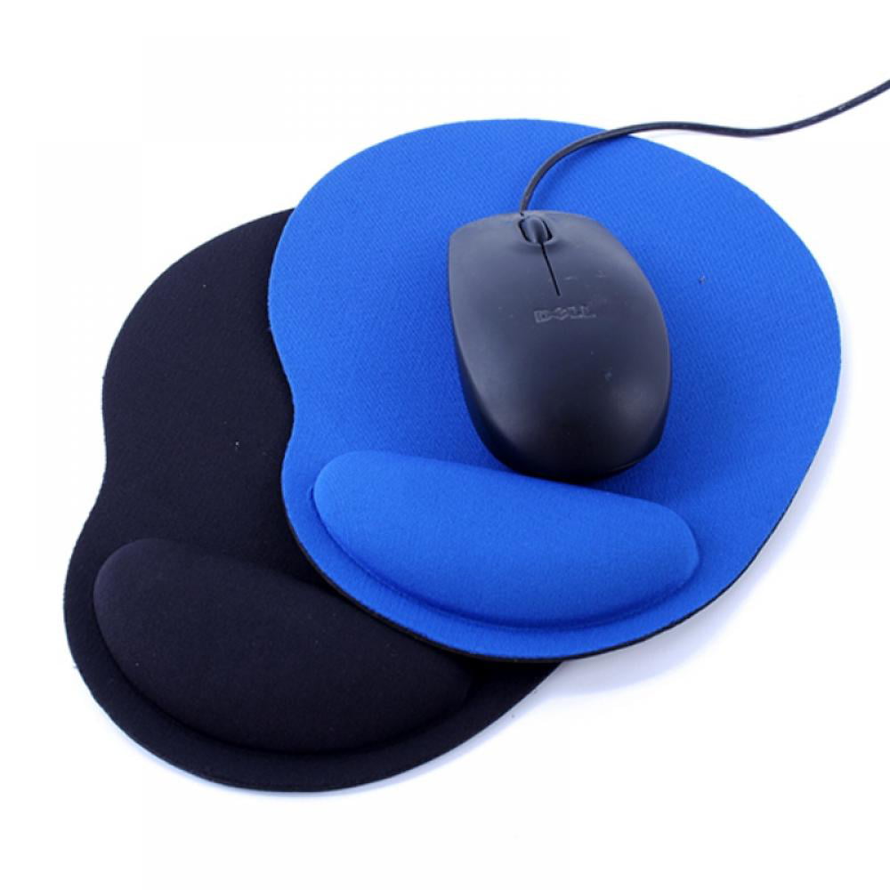 Mouse Pad with Support Bar Set Ergonomic Mouse Pad with Gel Wrist Rest Support Gaming Mouse Pad with Lycra Cloth 2 Non-Slip PU Base for Computer Laptop Home Office & Travel Black