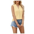 thumbnail image 1 of Birdeem Mode Femmes Été Col en V Dentelle Patchwork Sans Manches Haut Aguichant Blouse, 1 of 7