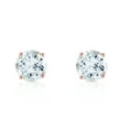 thumbnail image 3 of Galaxy Gold 14k Rose Gold Stud Earrings with Natural Aquamarines, 3 of 4