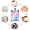 thumbnail image 6 of Yayeee 2 Pack Qtip Holder Bathroom Cotton Swab Canister with Lid Clear Dispenser Set, Pink Gradient, 6 of 6