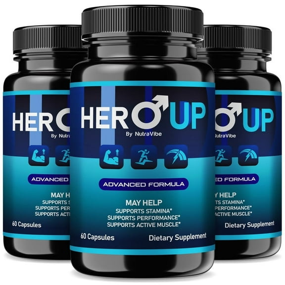 (3 Pack) Hero Up – Original HeroUp Formula with Ingredients to Help Maintain Lasting Energy, Support Performance & Daily Vitality | Just 2 Easy-to-Swallow Pills a Day (180 Capsules)