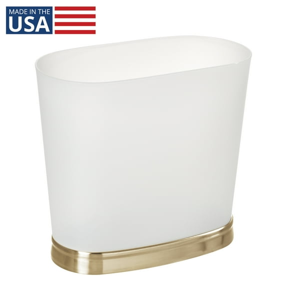 iDesign Small Oval Bathroom Trash Can - Use in Primary and Guest Bathroom or Home Office - Made in USA