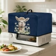 thumbnail image 2 of TSOVTHRID Alpaca Daisy Navy Blue Print Microwave Oven Dust Cover Oil-Proof Microwave Oven Cloth Cover Universal Case Protections Protector with Handle, 18.25"W x 14.5"D x 11"H, S, 2 of 7