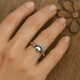 thumbnail image 4 of Mooneye 925 Sterling Silver Oxidized Platinum Plated Pet Love Paw Hearts Women Graduation Gift Ring, 4 of 8
