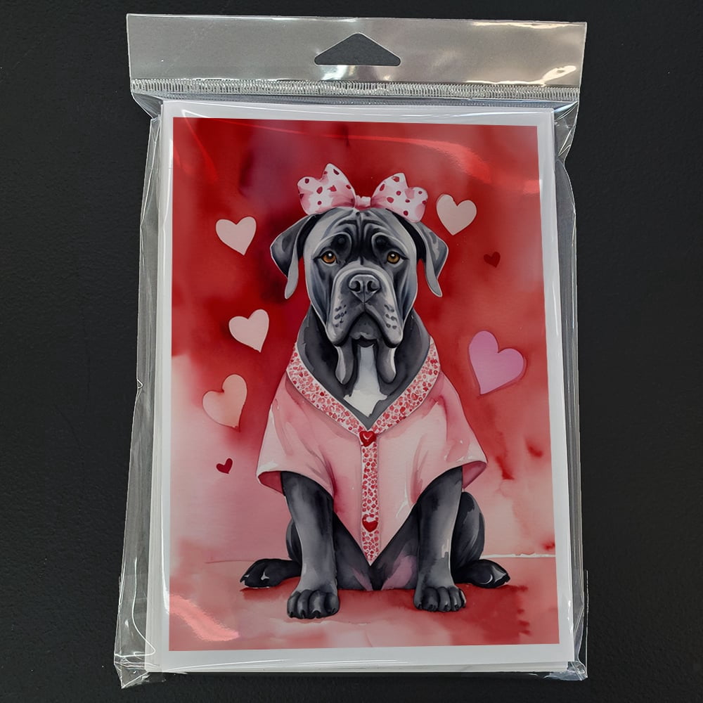 Cane Corso My Valentine Greeting Cards Pack of 8 7 in x 5 in